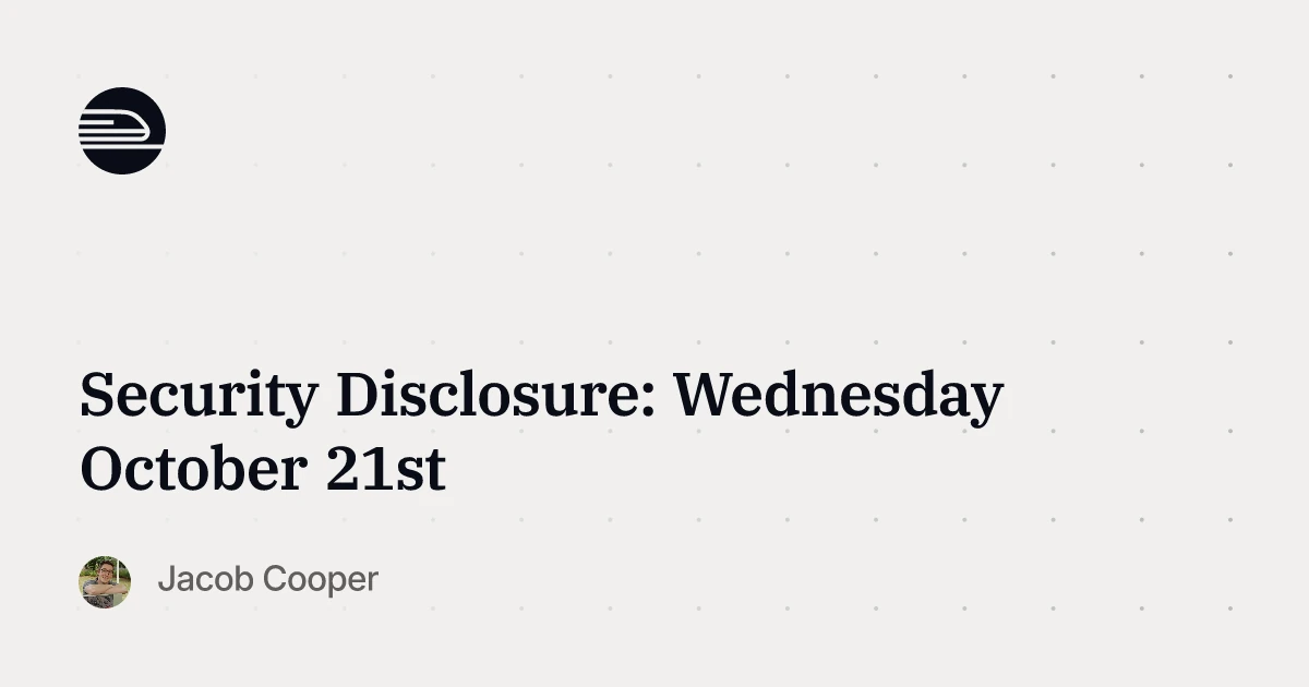 Blog graphic: Security Disclosure: Wednesday October 21st