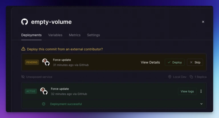 Deployment approvals are new on the platform