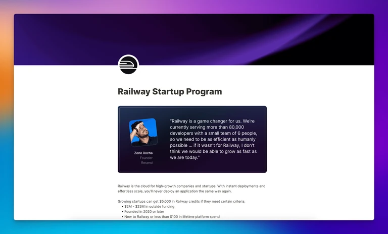 The Railway Startup Program is now accepting applications