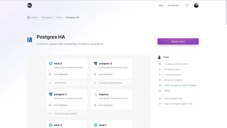 One-click deploy a HA Postgres cluster