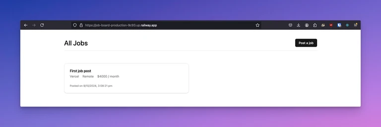 Job Board accessible via public domain