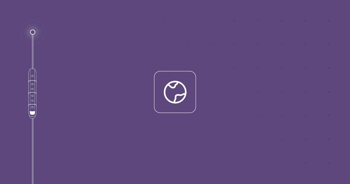 Changelog graphic using EarthIcon icon in plum