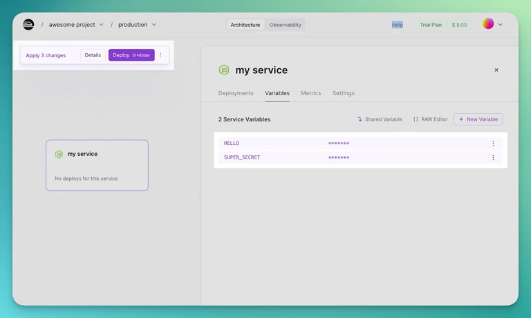 Staged Changes is a new way to review a group of changes before triggering a redeploy.