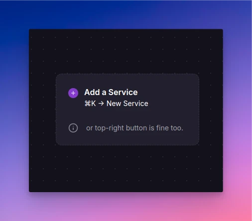 Add a Service card in empty project
