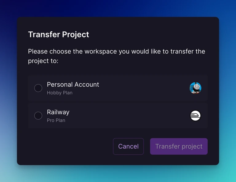 There’s now a handy interface for transferring Projects from team to team
