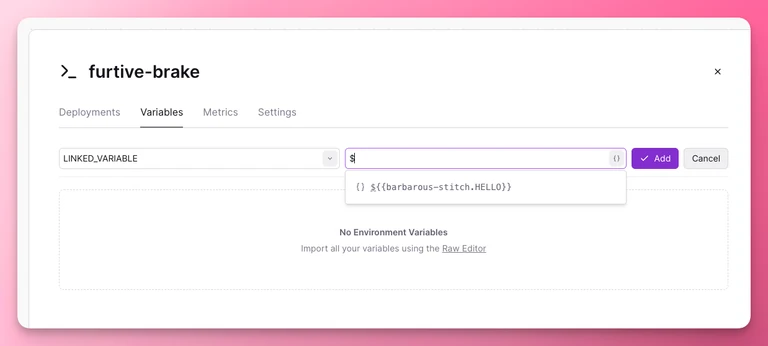 You can now reference variables across services