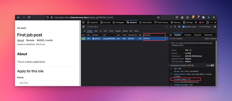 Observe new cache behavior in DevTools