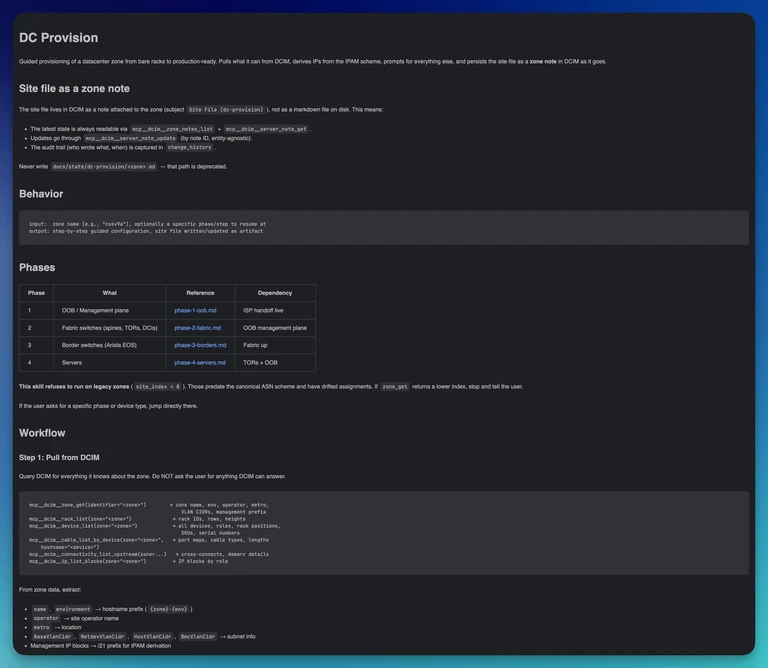 An extract of the /dc-provision skill