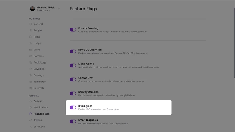 Enable IPv6 for outbound connections on your services