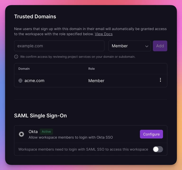 Configure SSO for your workspace