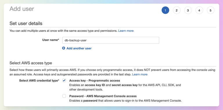 Add IAM user