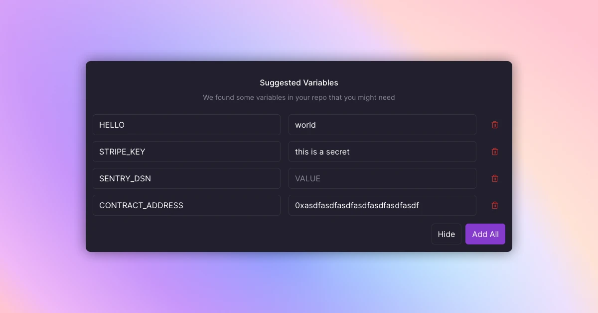 Crash Notifications, Suggested Variables, and Multiline Variables changelog image