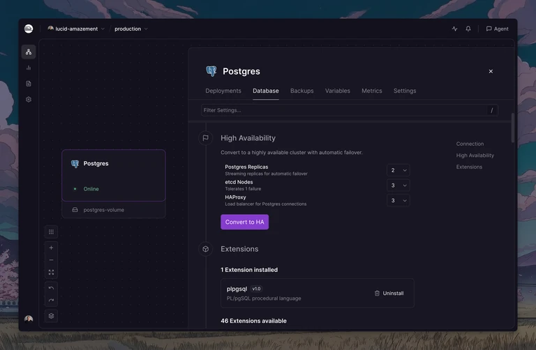 Convert your Postgres database to a highly available cluster in one click