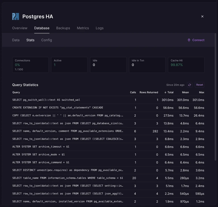 Postgres database view