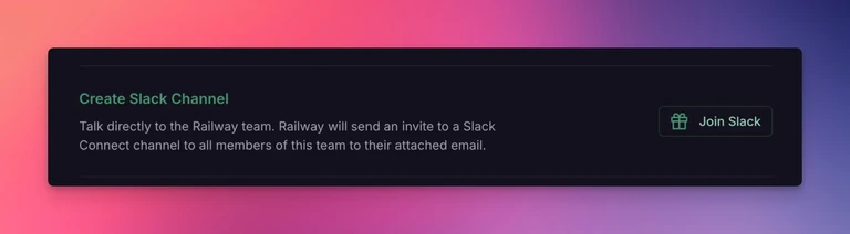 Create Slack Channel integration on Railway dashboard.