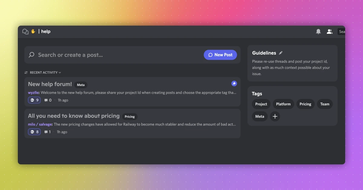 Discord Forums, Raw Editor Improvements, Up from Project Root changelog image