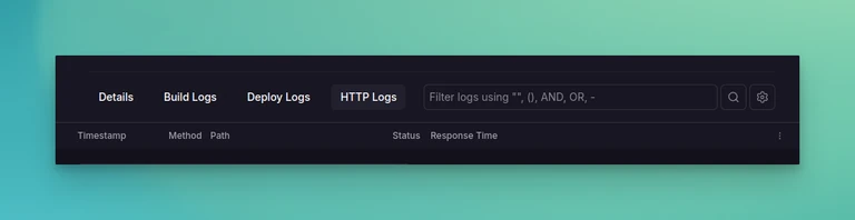 HTTP Logs tab in Railway