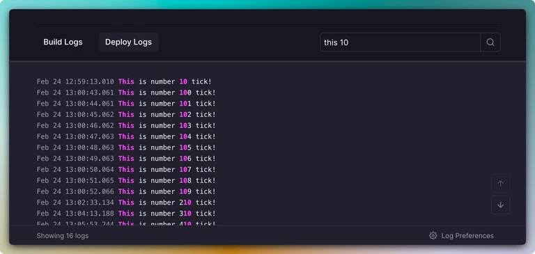 A screenshot of log filtering highlighting in action.