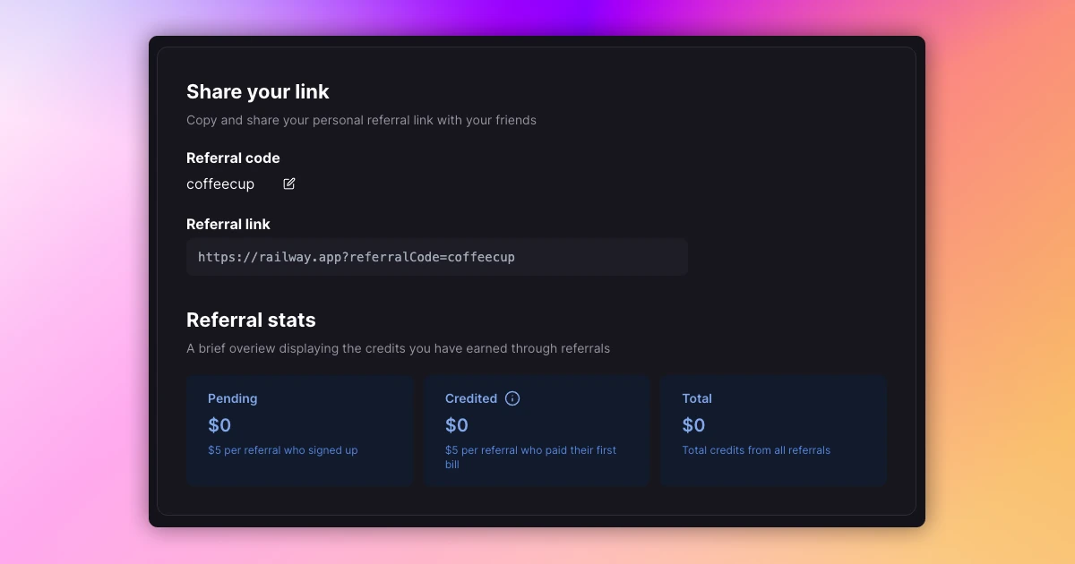 Referrals, Railway Buildpacks Alpha, and Community Updates changelog image