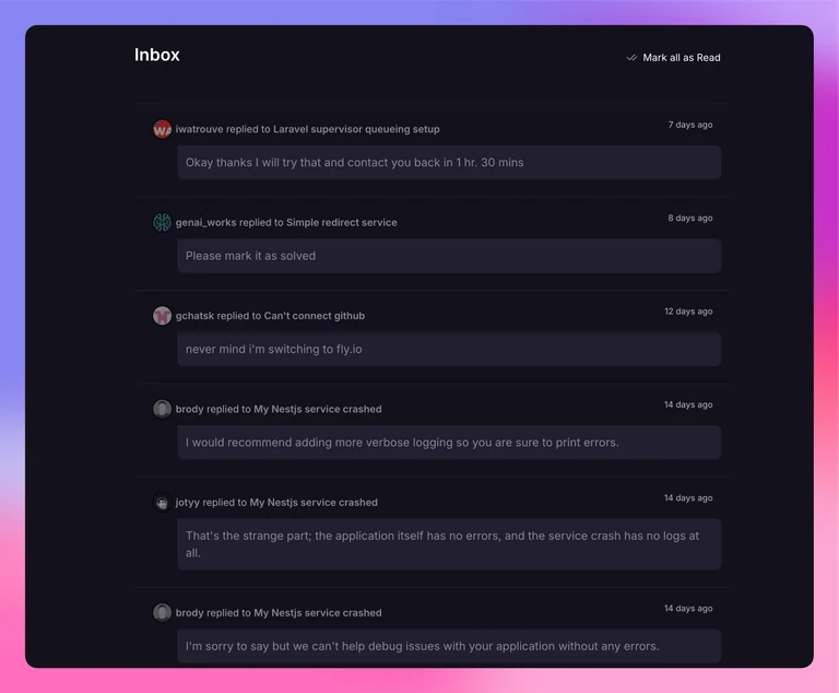 Mark All as Read on the Inbox page—Clear out all notifications