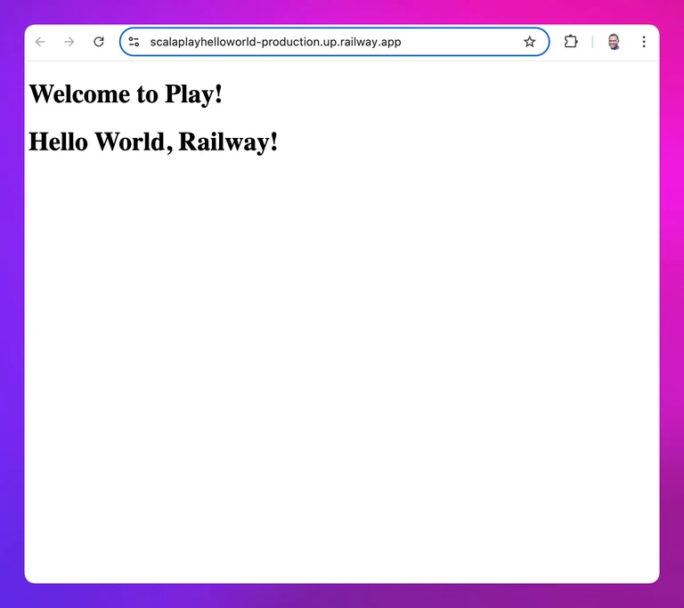 screenshot of the deployed Scala service