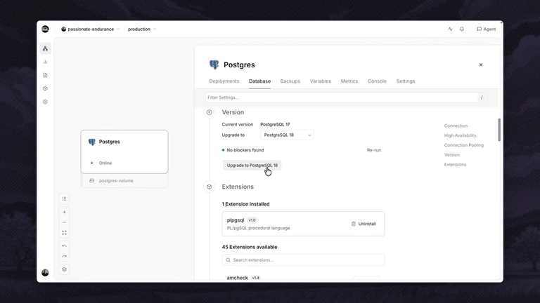Postgres version upgrades