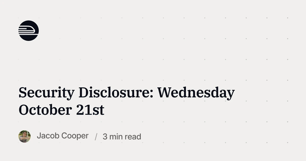 Blog graphic: Security Disclosure: Wednesday October 21st