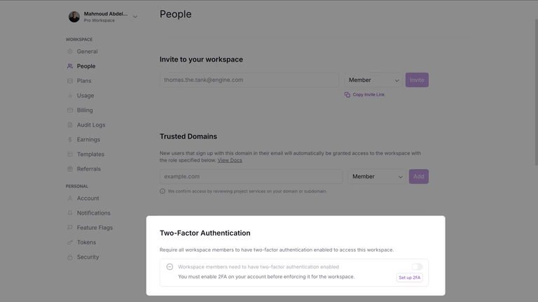 Require 2FA for your entire workspace