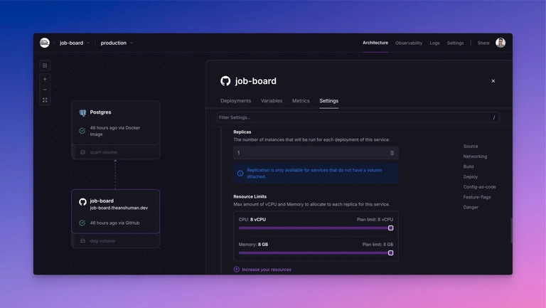Adding replicas to the Job Board service