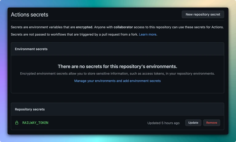 Repository secrets