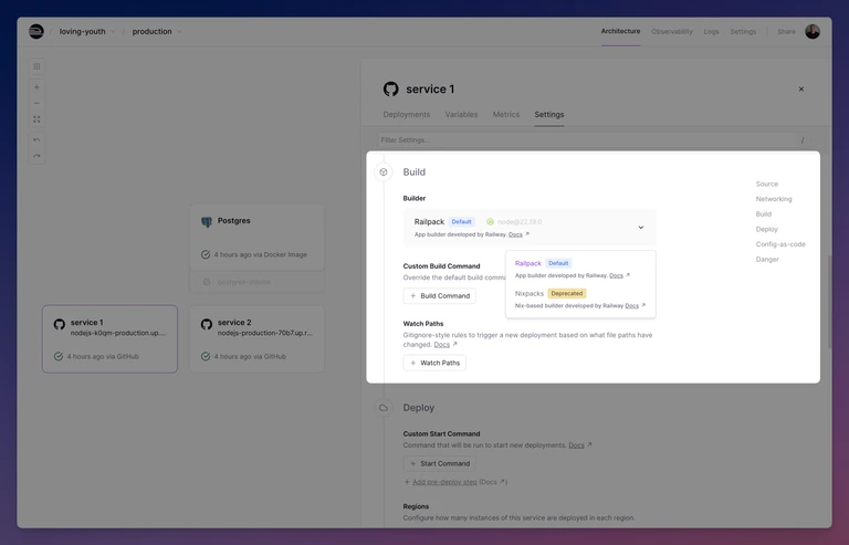 Railpack is now the default builder