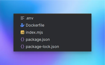 Expected file structure including Dockerfile