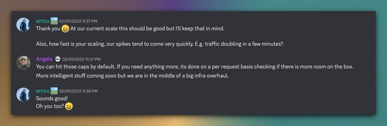Direct chat support is available to teams
