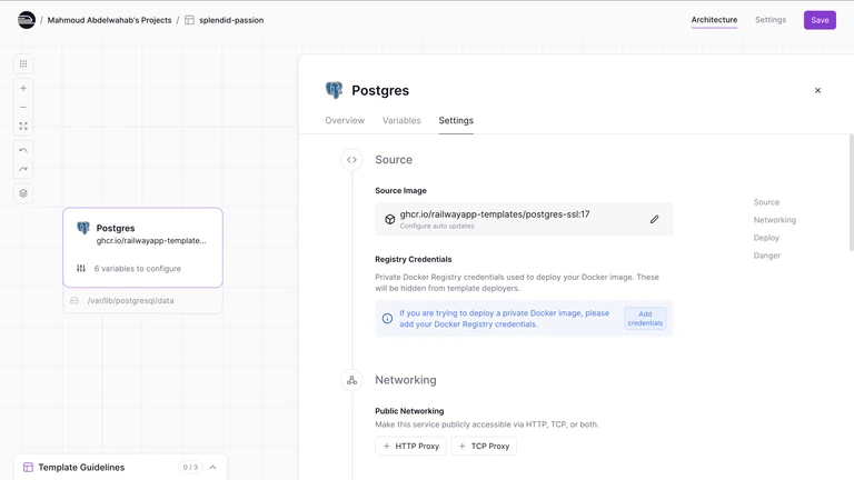 Templates can now deploy services from private Docker images