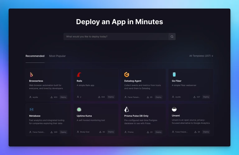 Railway now features more than 200 templates in its library!