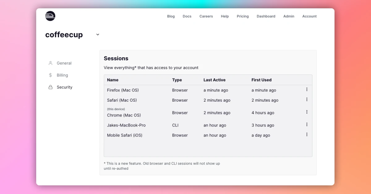 Revokable Sessions, Network Metrics, and Incident Tracker changelog image